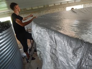 натяжная гибкая крыша модульной емкости для воды